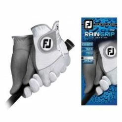 FootJoy Men's RainGrip Pair Golf Gloves – White