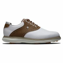 FootJoy Traditions Golf Shoes - White/Brown 57905 1 FootJoy Traditions Golf Shoes - White/Brown 57905